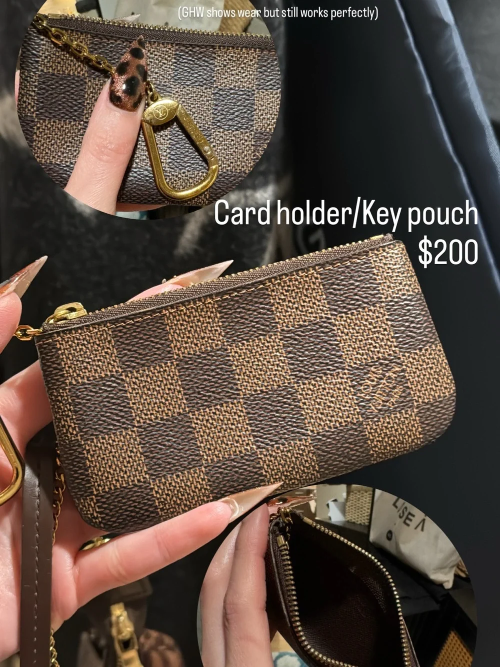 Authentic Louis Vuitton Brown Damier Ebene Key Pouch